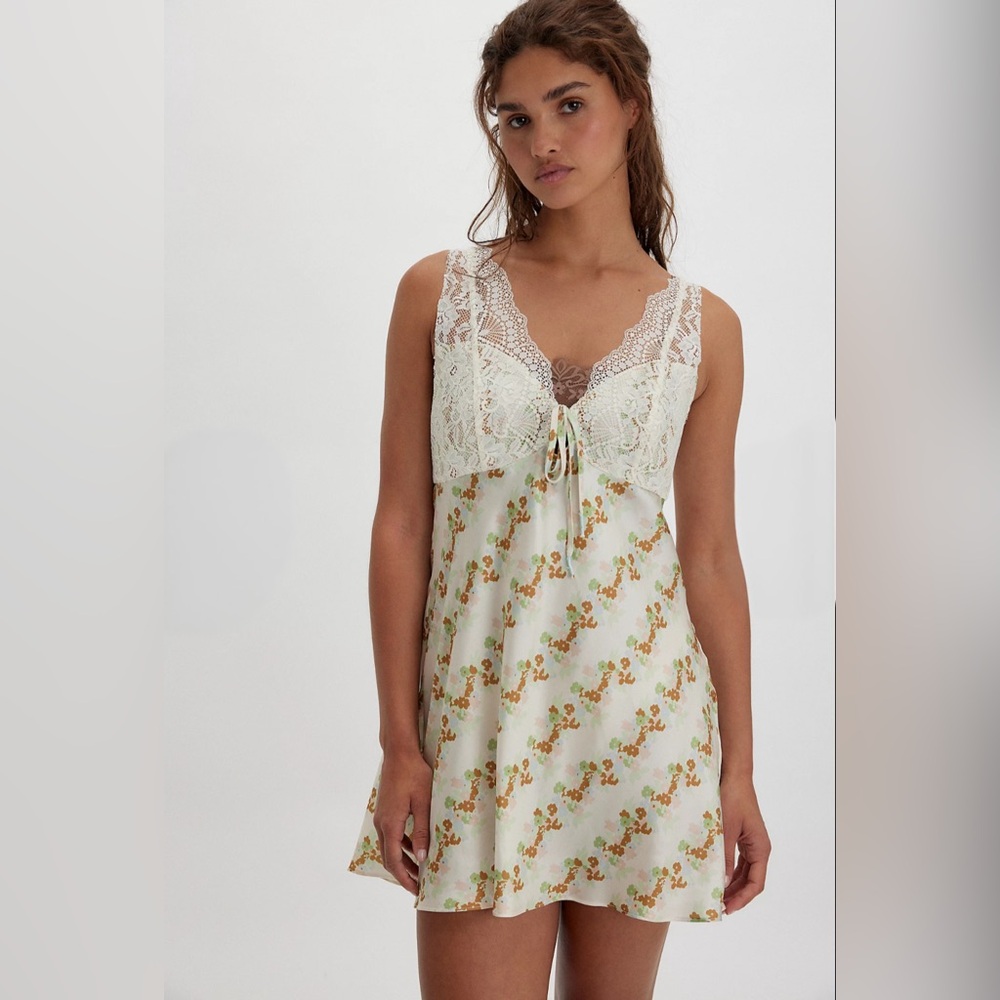 Intimately By Free People Countryside Printed Mini in Ivory Combo
